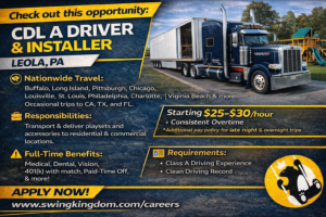 Swing Kingdom LLC CDL Class A Job - Leola, PA