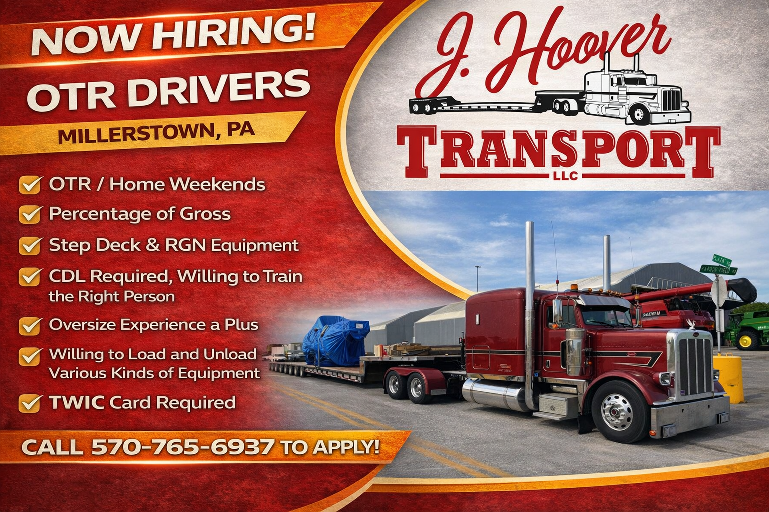 You are currently viewing J. Hoover Transport LLC – Millerstown, PA