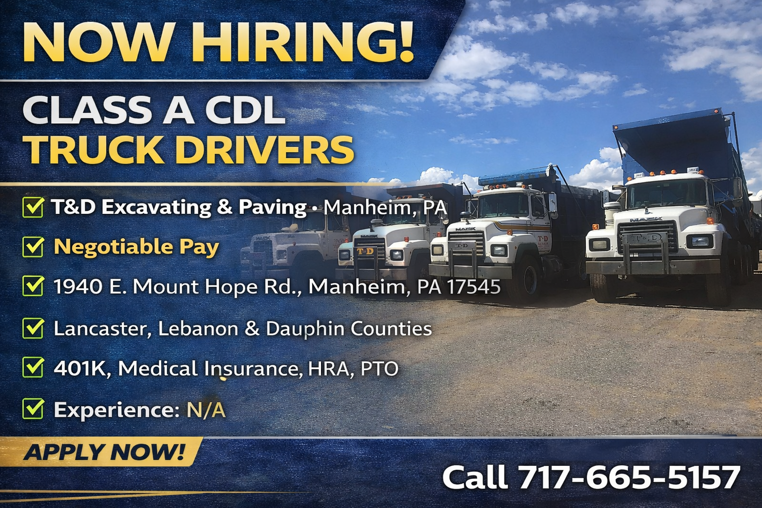 You are currently viewing T&D Excavating & Paving – Manheim, PA